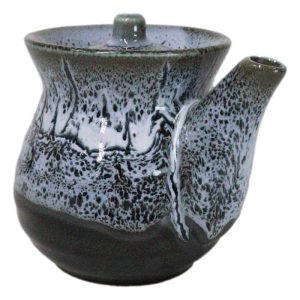 Mountain Snowcap Tenmoku Glazed Porcelain Soy Sauce Shoyu Flask Dispenser Japan