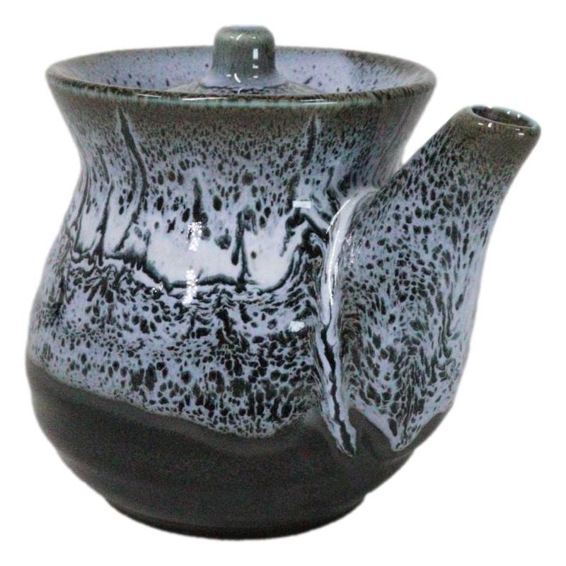 Mountain Snowcap Tenmoku Glazed Porcelain Soy Sauce Shoyu Flask Dispenser Japan