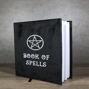 The Book Of Spells Pentagram Circle A5 Lined Pages Velvet Cover Journal Book