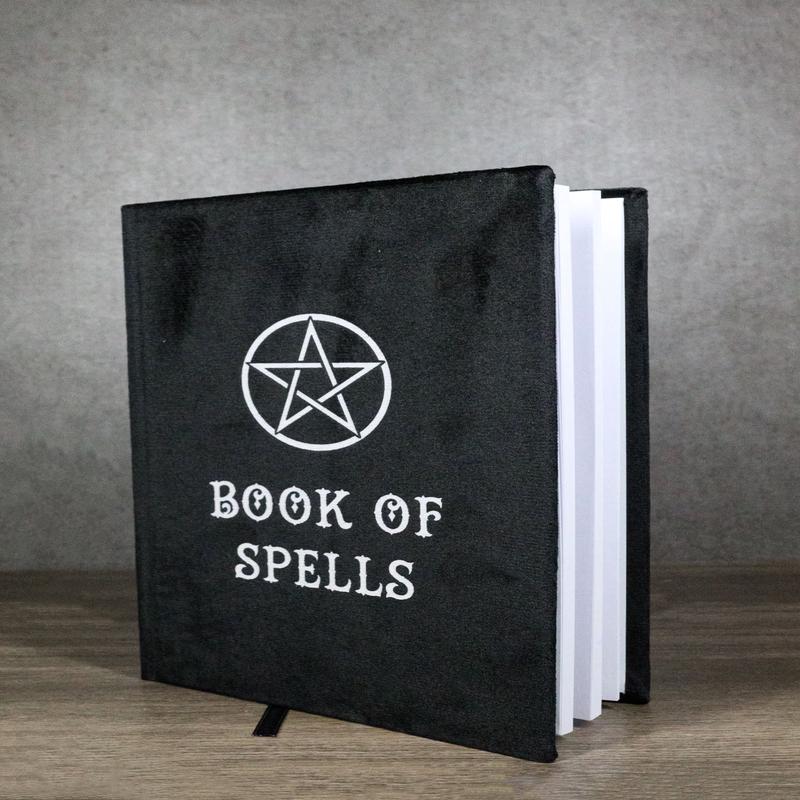 The Book Of Spells Pentagram Circle A5 Lined Pages Velvet Cover Journal Book
