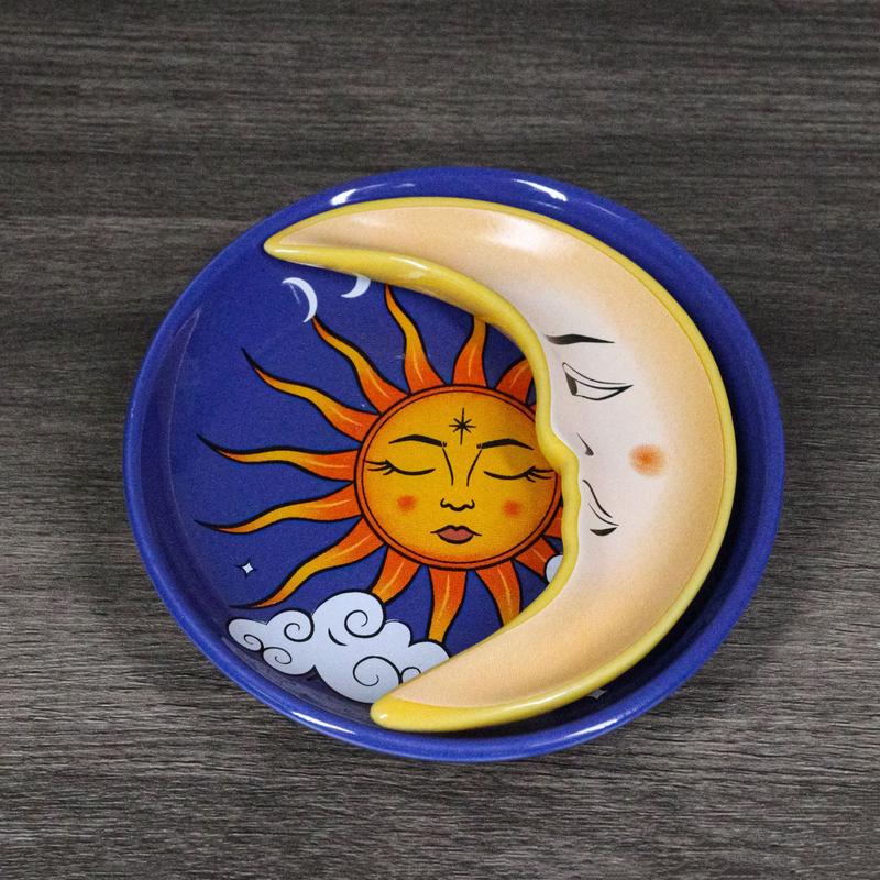 Wicca Celestial Belenos Sun God And Luna Moon Goddess Night Day Trinket Dish