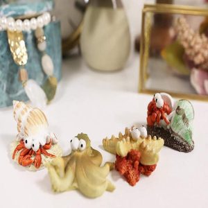 Ebros Starfish Octopus and Hermit Crabs Small Miniature Figurines Set of 4