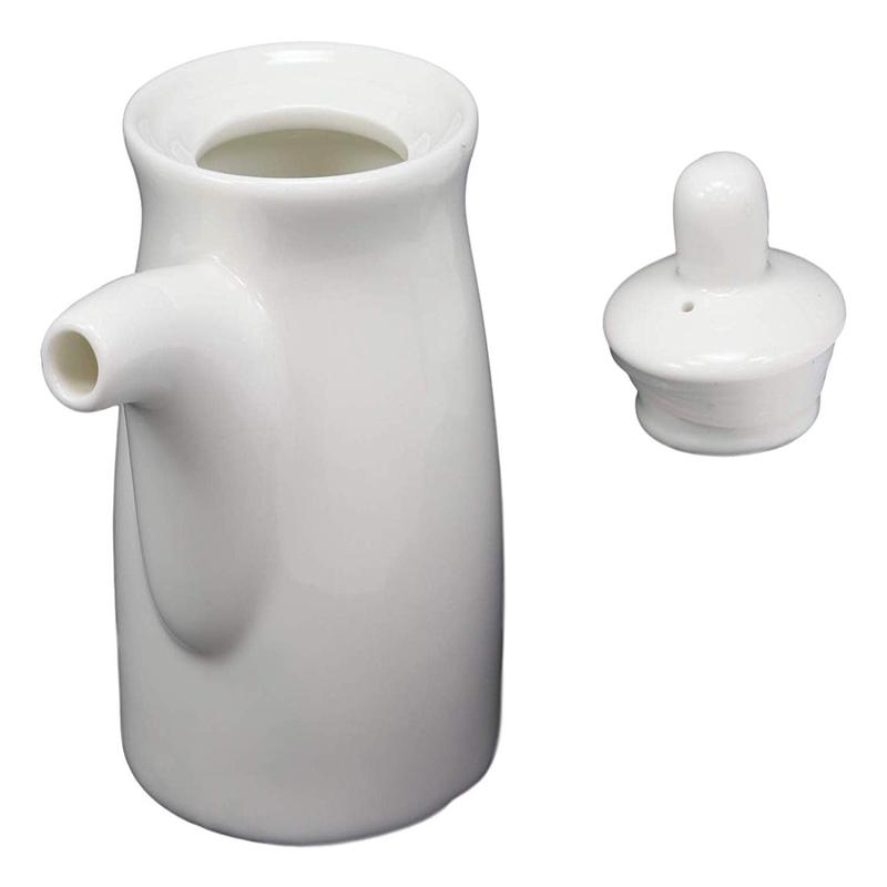 Ebros Traditional Japanese Tenmoku Glazed Porcelain Soy Sauce Shoyu Condiment Dispenser Flask 6oz Made In Japan As Home Kitchen Decorative And Restaurant Supply (White With Traditional Ribbon) (Contem