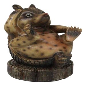 Western Rustic Texas Comical Baby Armadillo On Tree Money Coin Bank Figurine