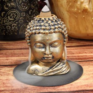 Ebros Shakyamuni Buddha Gautama Backflow Incense Cone Burner Holder Statue 3.5"H
