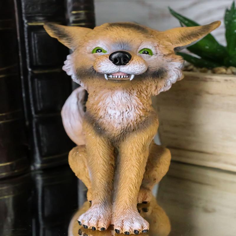 Ebros Sinister Grinning TeeHee Pets Collectible Statue 4.25"Tall (Coyote)
