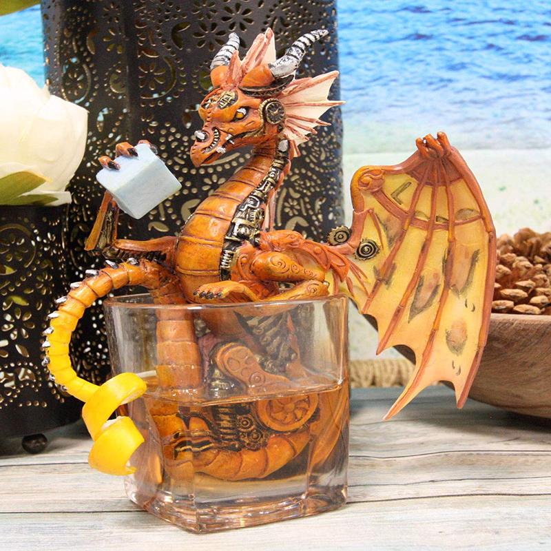 Ebros Steampunk Cointreau Cocktail Cyborg Dragon Statue Drinks And Dragons Collection