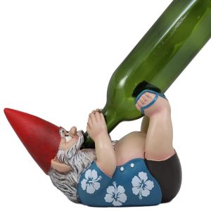 Ebros Summer Vacation Travelling Gnome With Sandal Flip Flops Wine Bottle Holder Decor