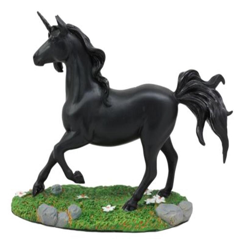 Ebros The Fountain of Youth Mystical Black Unicorn Statue 12" Long As Decorative Figurine of Enchanted Forest Glade Fantasy Unicorns Gift Ideas for Women Girls Precious Collectible