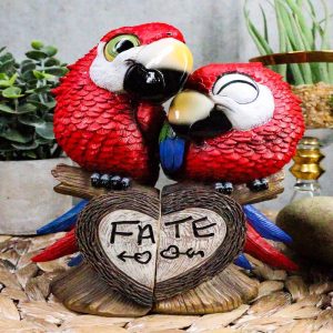 Ebros Tropical Rainforest Lovers Paradise Birds Scarlet Macaw Couple Statues