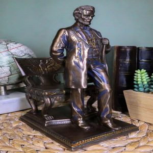 Ebros President Abraham Lincoln Standing By Eagle Chair Historical Figurine 9"H