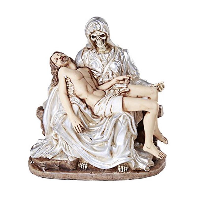 Ebros Santa Muerte Piadosa La Pieta Statue 7"H White Tunic Purification Figurine