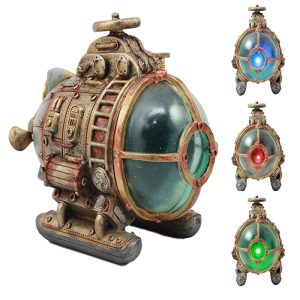 Ebros Vintage Design Holmes Nautilus Steampunk Submarine LED Night Light Statue 7.5"L