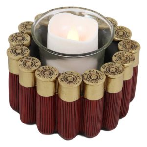 Ebros Western 12 Gauge Shotgun Shells Hunter's Ammo Shell Casing Votive Candle Holder Decorative Figurine 4" Long Rustic Country Accent Tea Light Candleholder