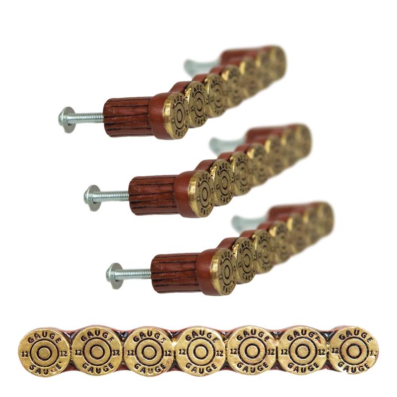 Ebros Western Shotgun Shell Casing Drawer Cabinet Pull Knobs Hardware Pack of 4