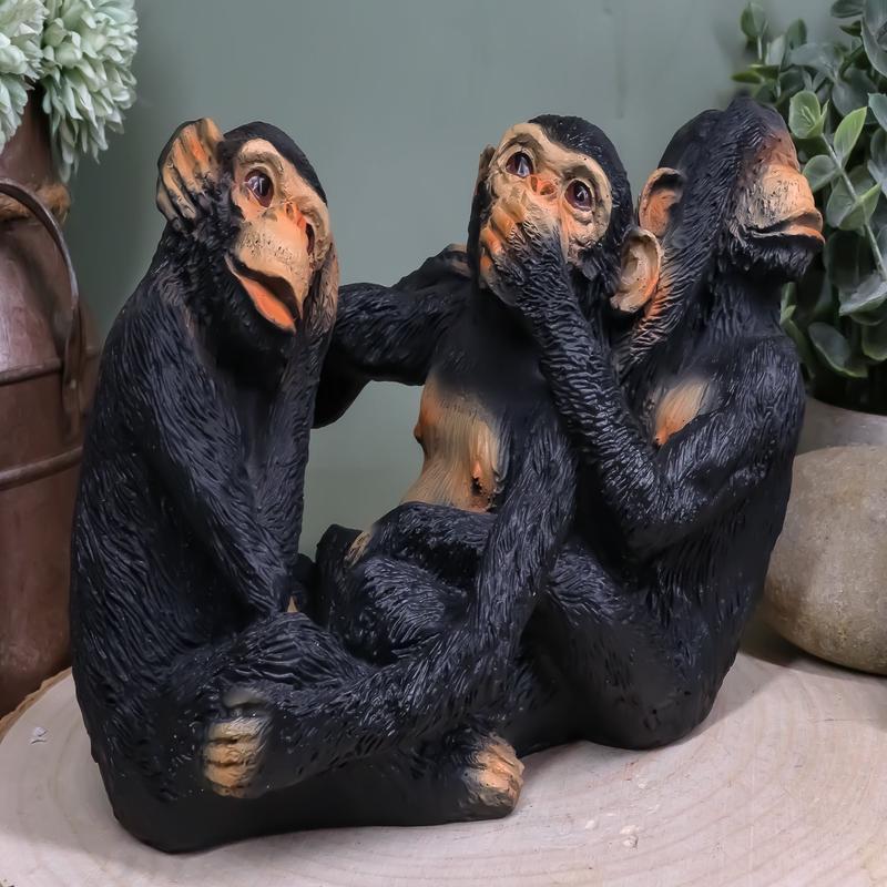 Ebros Whimsical See Hear Speak No Evil Monkeys Of The Jungle Figurine Set of 3