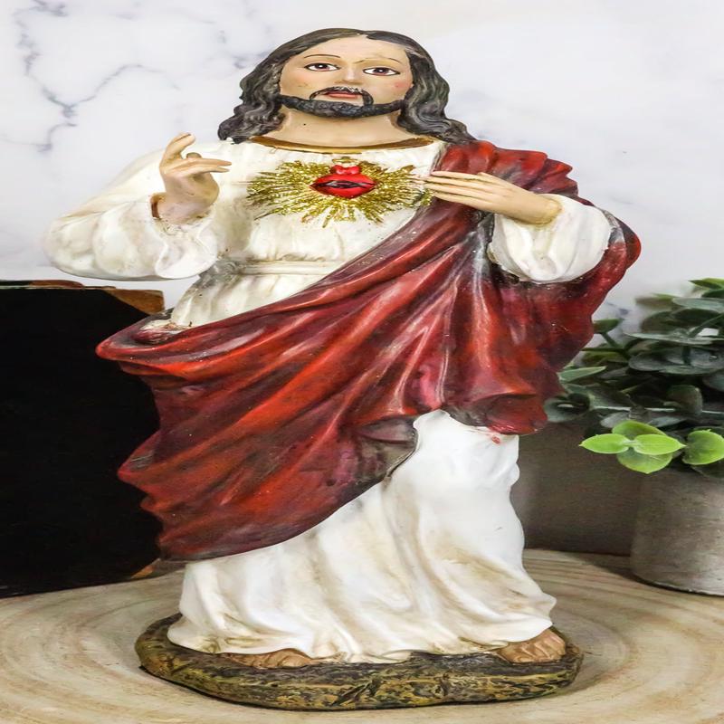 Sacred Heart of Jesus Statue 11" H Roman Catholic Christus Christ Figurine