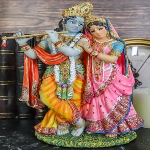 Vedic Radha And Krishna Statue Avatar Of Vishnu Shakti God's Divine Love 8"H