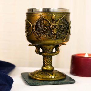 Ebros Baphomet Goblets & Chalices with 15 oz capacity Removable Stainless Cup