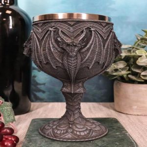 Ebros Fantasy Fire Blood Quartet Winged Dragon Guardians Wine Goblet Chalice Drink Cup