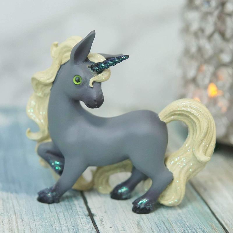 Ebros Whimsical My Little Unicorn Horse Figurine in Pastel Colors (Grey Comet)