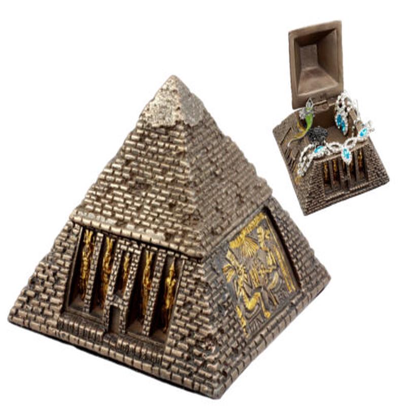Ebros Bronzed Egyptian Pharaohs Gods & Deities Pyramid Jewelry Box Figurine