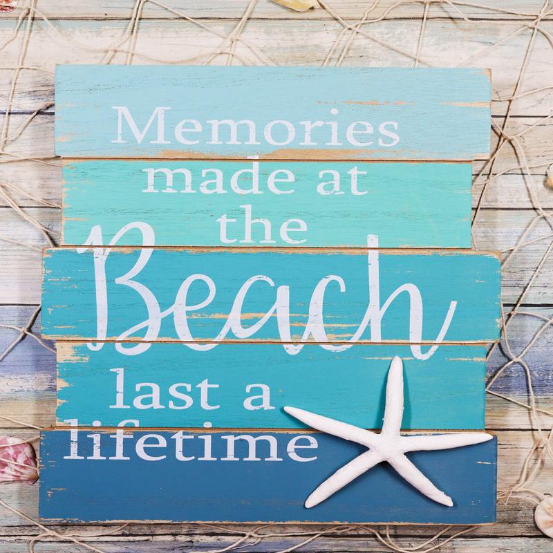 Ebros Memories Made At The Beach Last A Lifetime Starfish Wooden Wall Decor 12"H