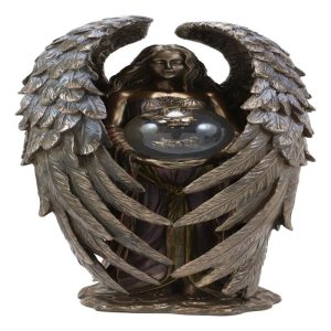 Ebros Sheila Wolk Tranquility Angel & Metamorphosis Butterfly Glass Ball Statue