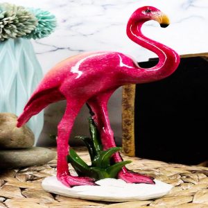 Ebros Tropical Rainforest Paradise Pink Flamingo Bird Decorative Statue 8"H
