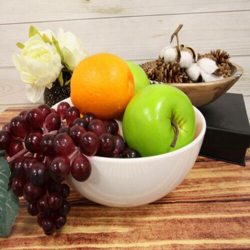 Pack Of 2 Large Contemporary Round White Jade Melamine Ramen Pho Vegetable Bowls