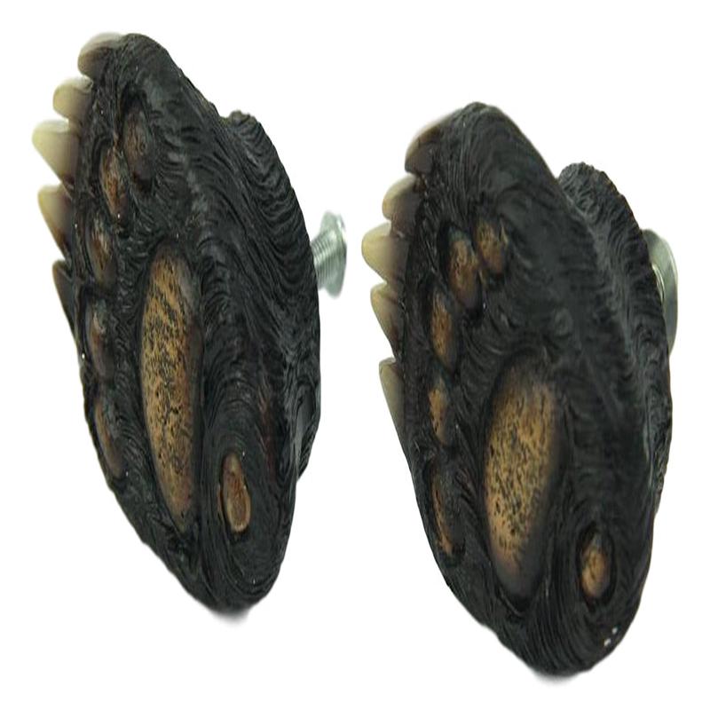 Rustic Western Black Bear Paw Drawer Cabinet Furniture Knobs Hardware Pack of 2