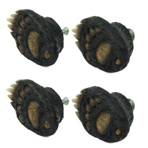 Rustic Western Black Bear Paw Drawer Cabinet Furniture Knobs Hardware Pack of 4
