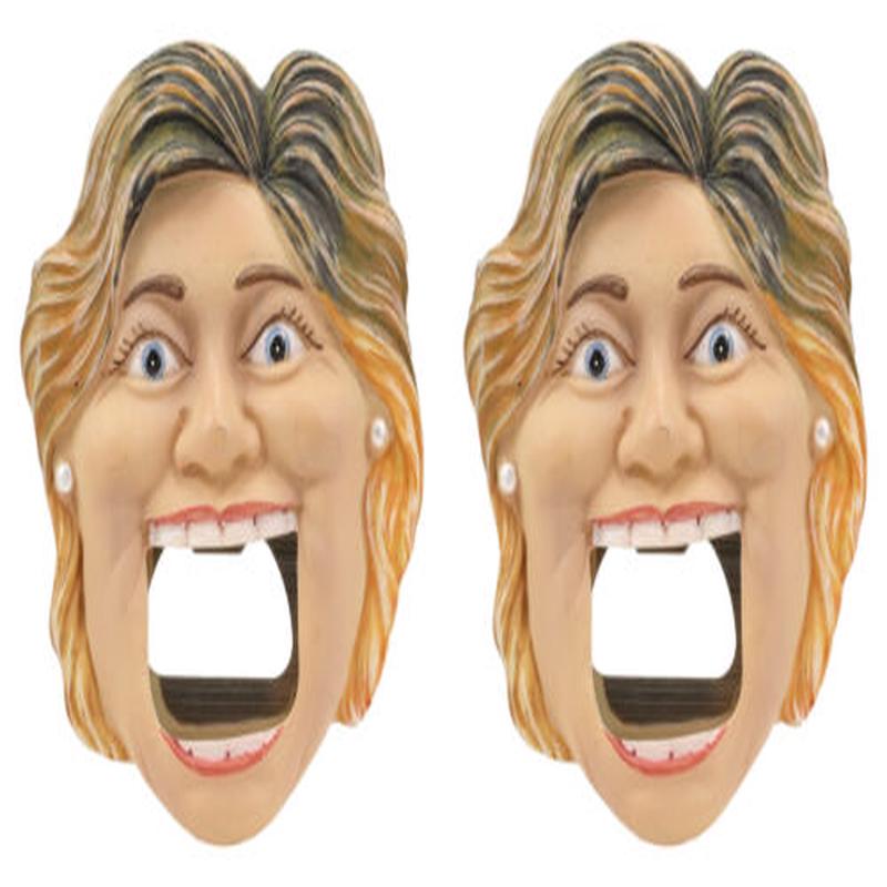 Secretary of State Democratic Hillary Clinton Beer Bottle Cap Opener Set Of 2