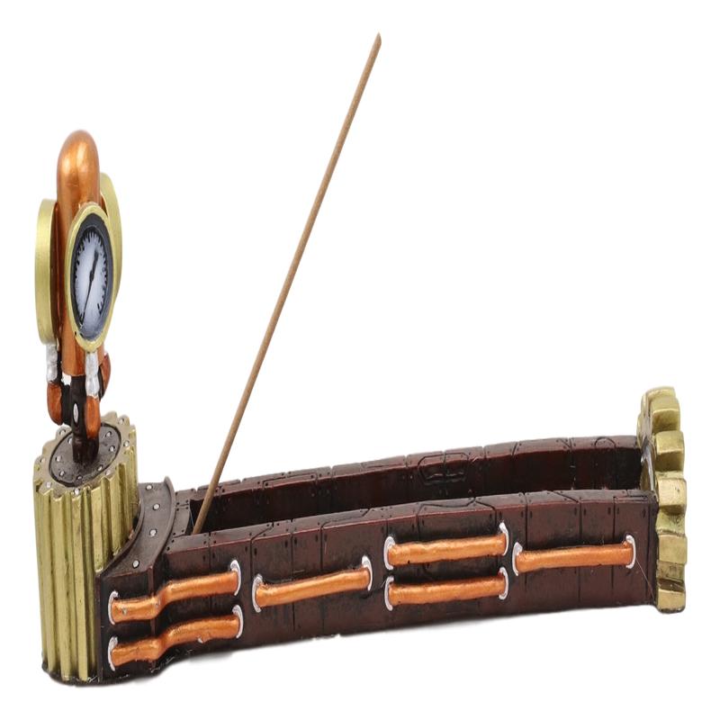 Steampunk Gas Valve Gauge Pipelines And Gearwork Incense Stick Holder Figurine