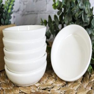 White Porcelain Contemporary Condiments Soy Sauce Dipping Plate or Dish Set 12
