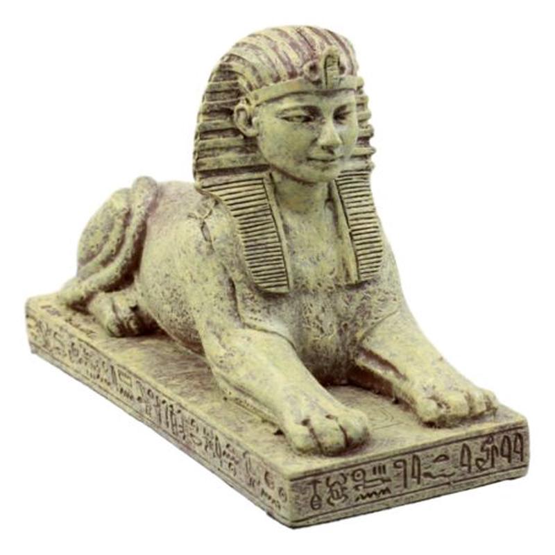 Classical Egyptian Guardian Sphinx Figurine 4.25"L Androsphinx Lion Collectible