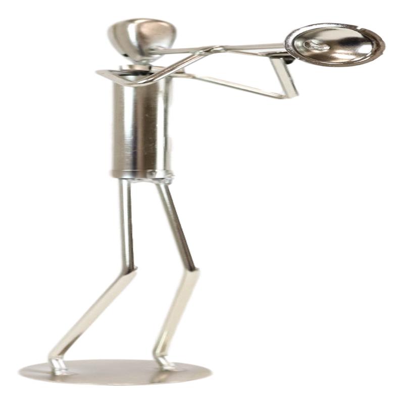 Decorative Hand Made Recycled Metal Trumpet Instrument Player Musician Statue