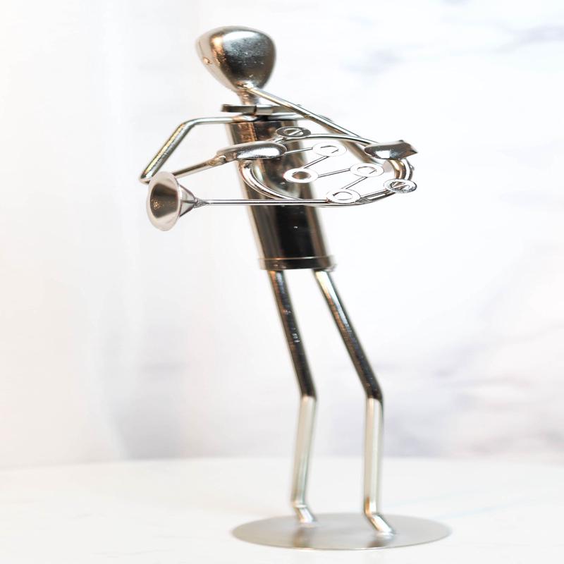 Decorative Hand Made Recycled Metal Tuba  Instrument Player Musician Statue