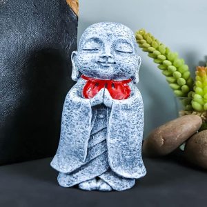 Ebros Jizo With Red Bib Statue 5"Tall Ksitigarbha Bodhisattva Ojizo Sama Figurine