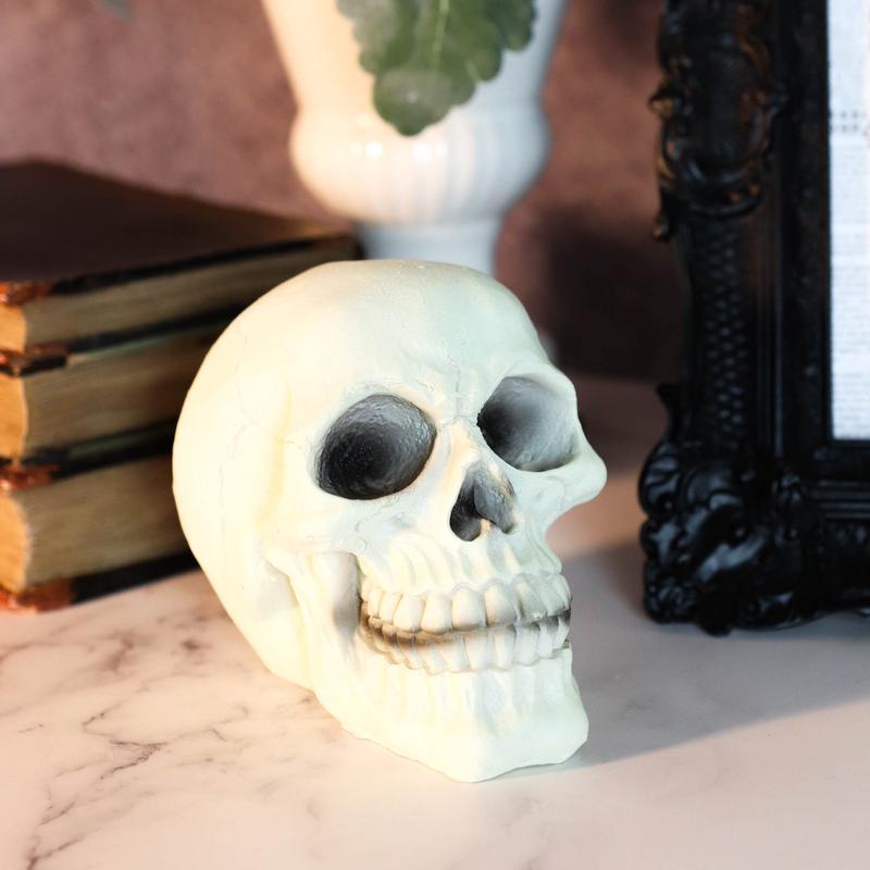 Glow In the Dark Luminescence Skull Halloween Decorative Accessory 3.75" Tall