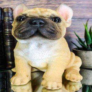 Realistic Lifelike French Bulldog Puppy Statue 6"H Cute Frenchie Dog Figurine