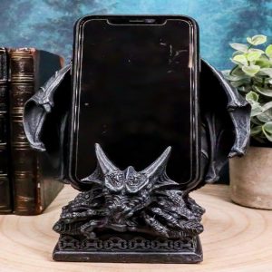 Ebros Crouching Dragon Cell Phone Figurine In Faux Stone Resin Desktop Decor
