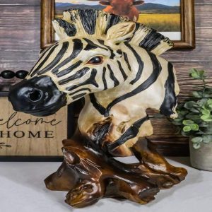 Ebros Savanna Equid Zebra Horse Wildlife Nature Head Bust Figurine 11.5"H