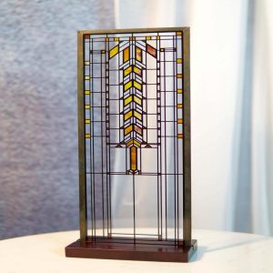 Frank Lloyd Wright Barton House Buffet Door Stained Glass Wall Or Desktop Plaque