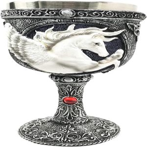 Magical Enchanted Heavenly Kingdom Pegasus Horse 8oz Wine Drink Goblet Chalice