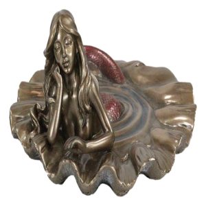 Nautical Daydreaming Mermaid Sitting By Pond Soap Dish Figurine Or Jewelry Dish