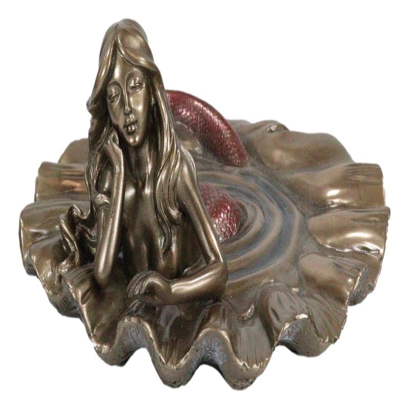 Nautical Daydreaming Mermaid Sitting By Pond Soap Dish Figurine Or Jewelry Dish