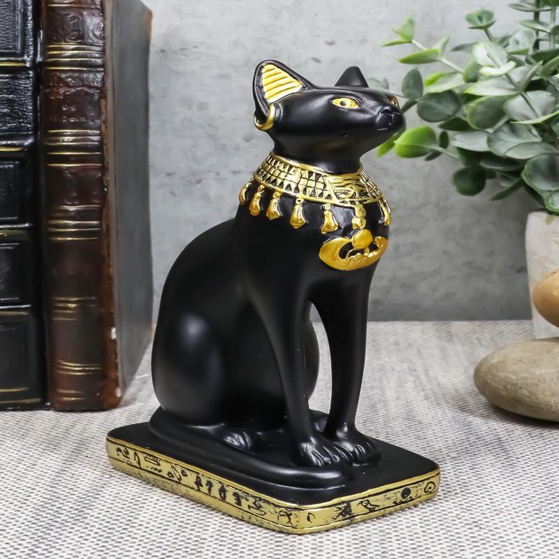 Small Egyptian Classical Goddess Of The Home Bastet Cat Statue 5"H Gods Of Egypt