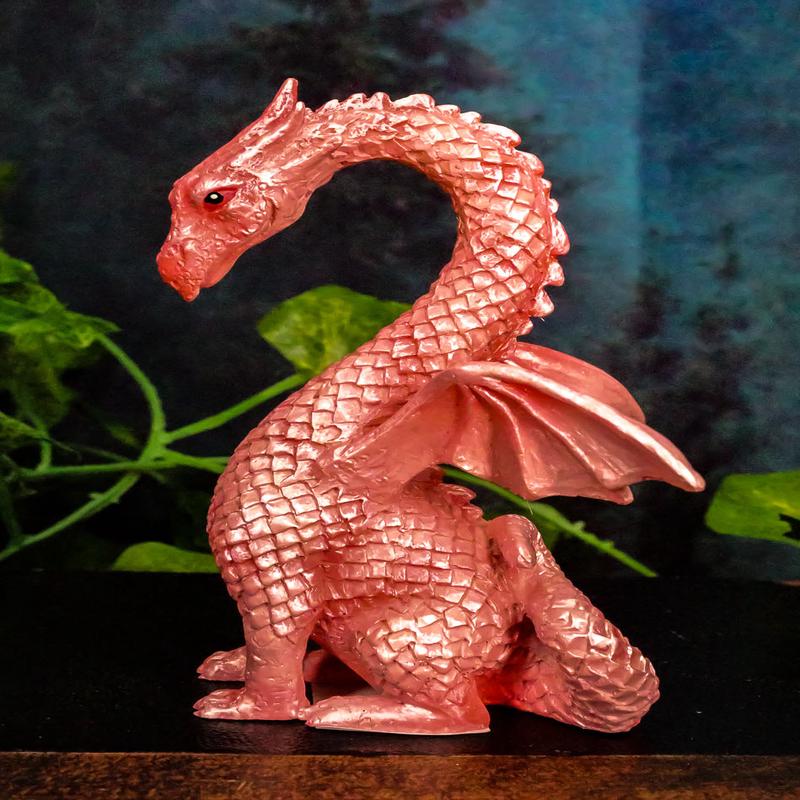 Valentine Cupid Love Pink Dragon Figurine 4.25"H Romantic Female Dragon Statue