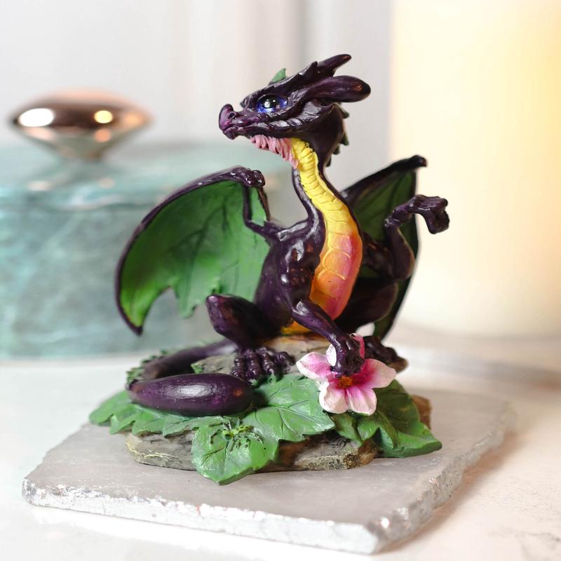 Colorful Fruits Vegetables Purple Eggplant Dragon Figurine Fairy Garden Decor
